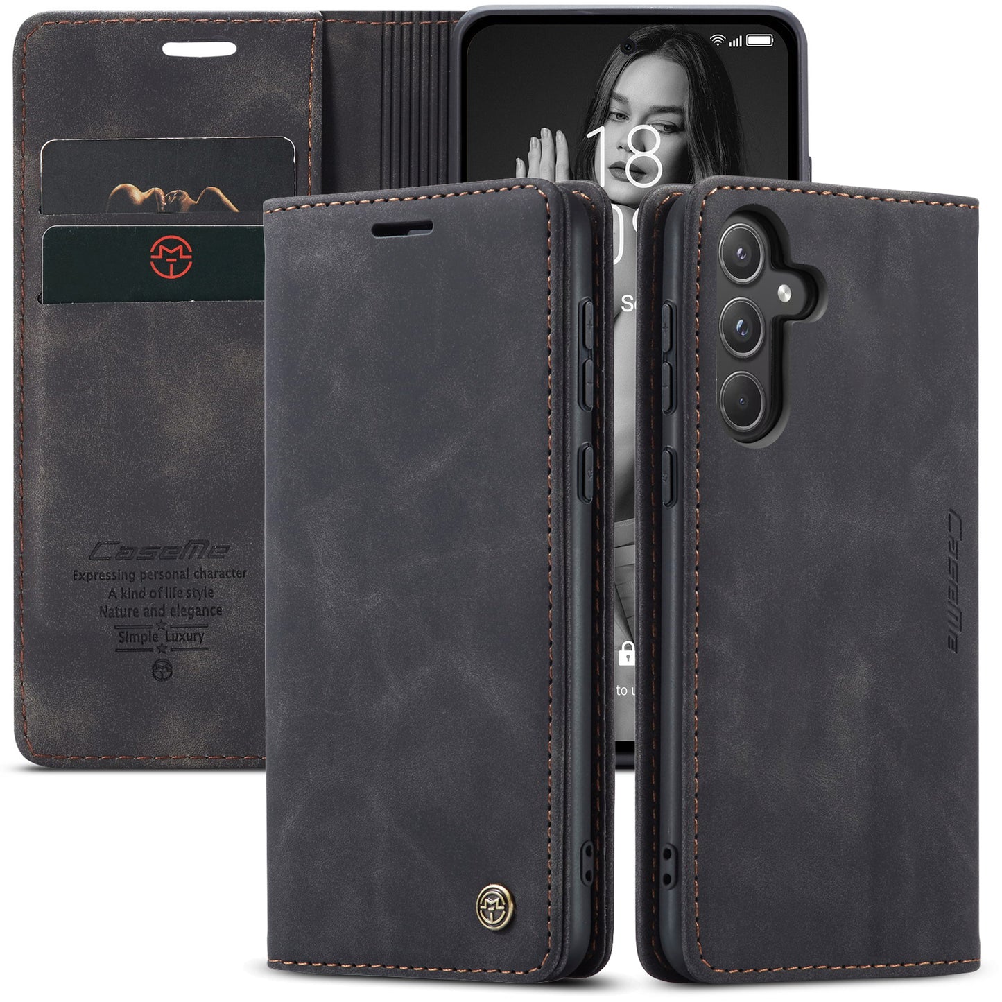 Book Classical Retro Leather Samsung Galaxy A55 Case Slim Wallet