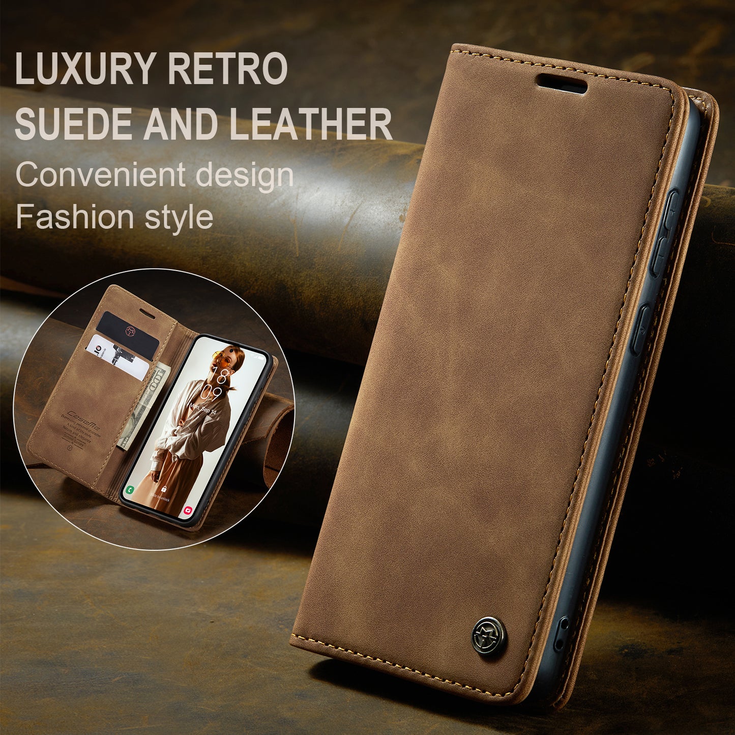 Book Classical Retro Leather Samsung Galaxy A55 Case Slim Wallet