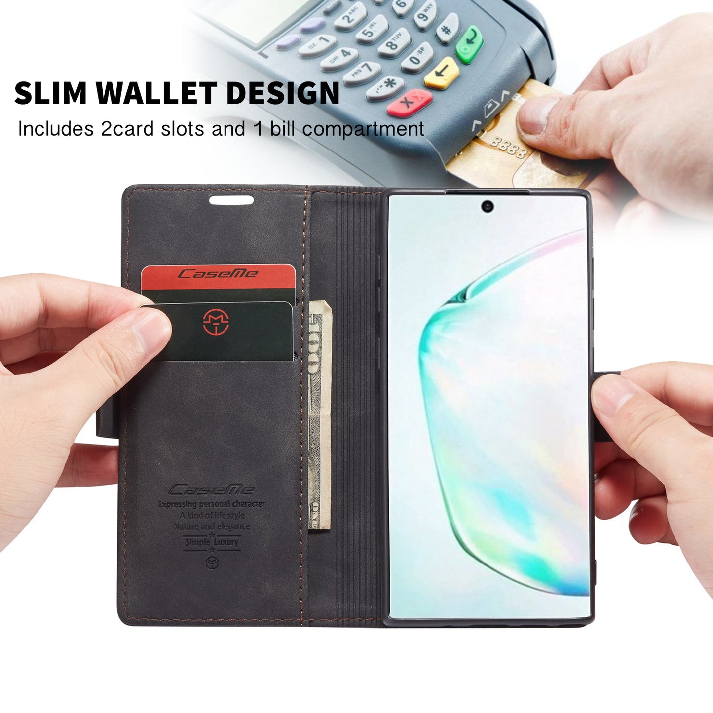 Book Classical Retro Leather Samsung Galaxy A80 Case Slim Wallet