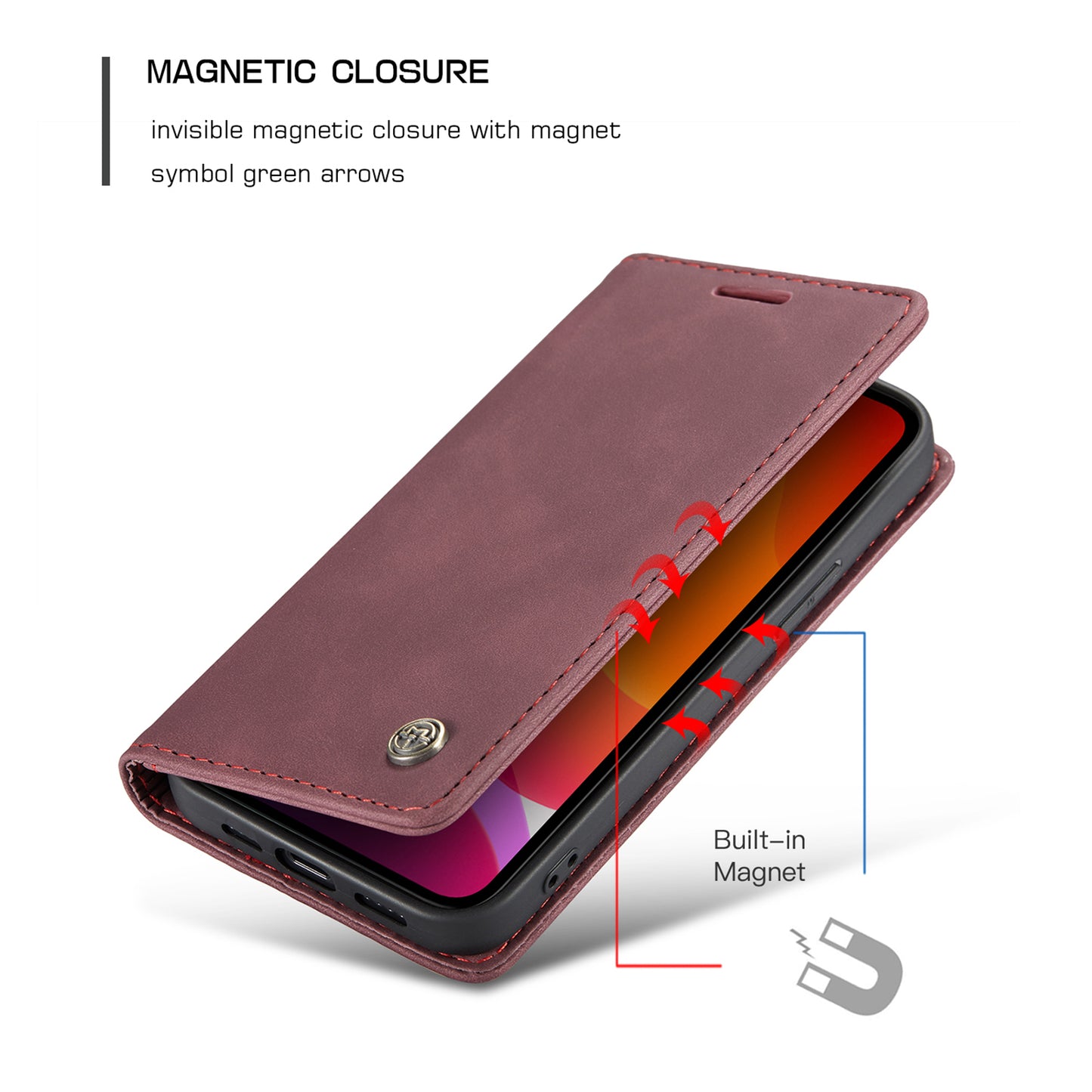 Book Classical Retro Leather Apple iPhone 12 Case Slim Wallet Stand