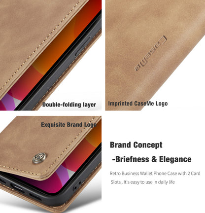 Book Classical Retro Leather Apple iPhone 12 Pro Case Slim Wallet