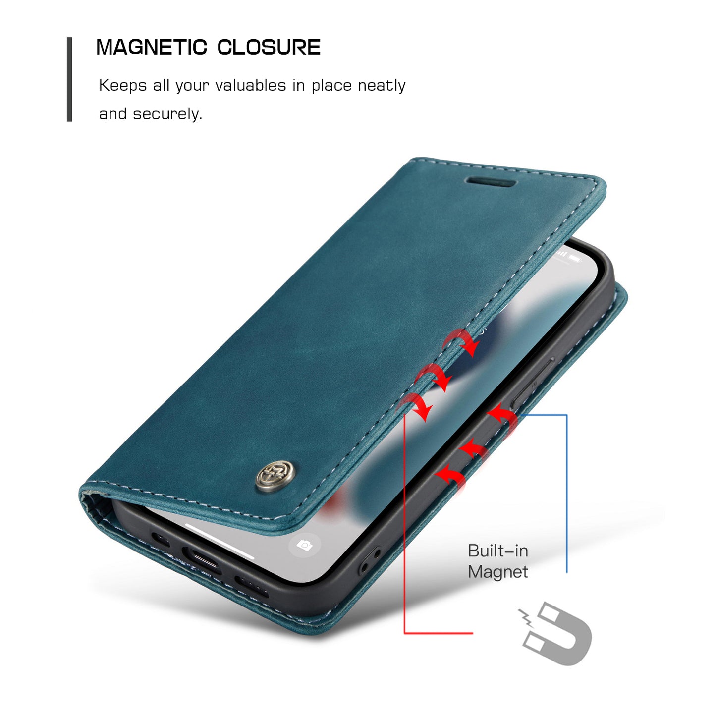 Book Classical Retro Leather Apple iPhone 13 Case Slim Wallet Stand