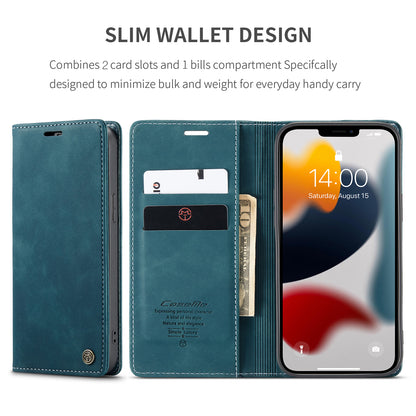 Book Classical Retro Leather Apple iPhone 13 Case Slim Wallet Stand