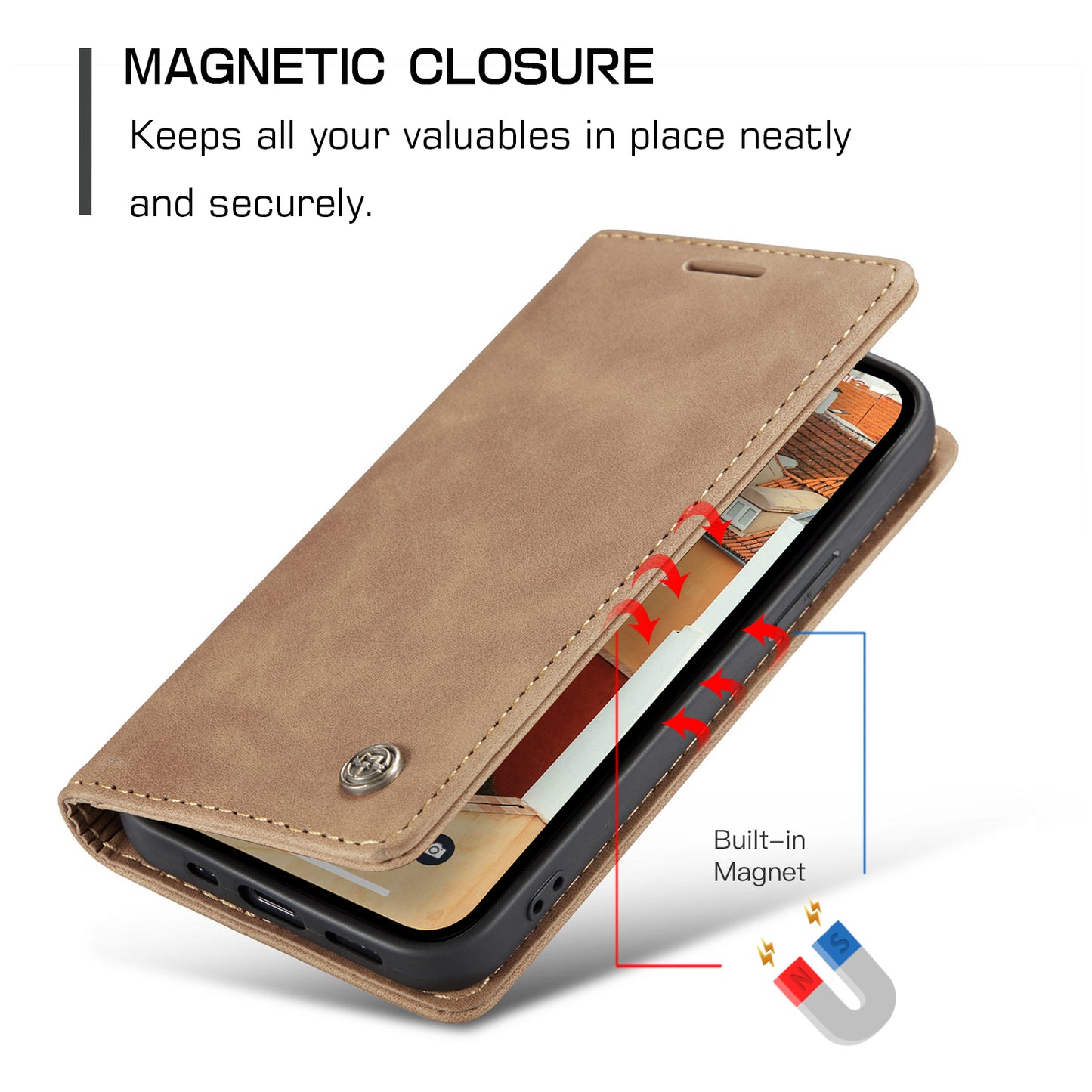 Book Classical Retro Leather Apple iPhone 14 Case Slim Wallet Stand