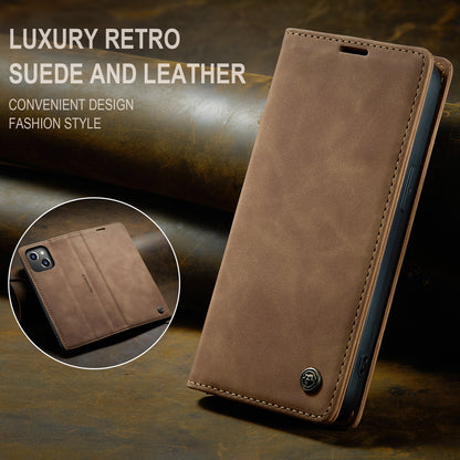 Book Classical Retro Leather Apple iPhone 14 Case Slim Wallet Stand