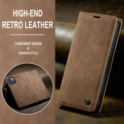 Book Classical Retro Leather Apple iPhone 14 Case Slim Wallet Stand