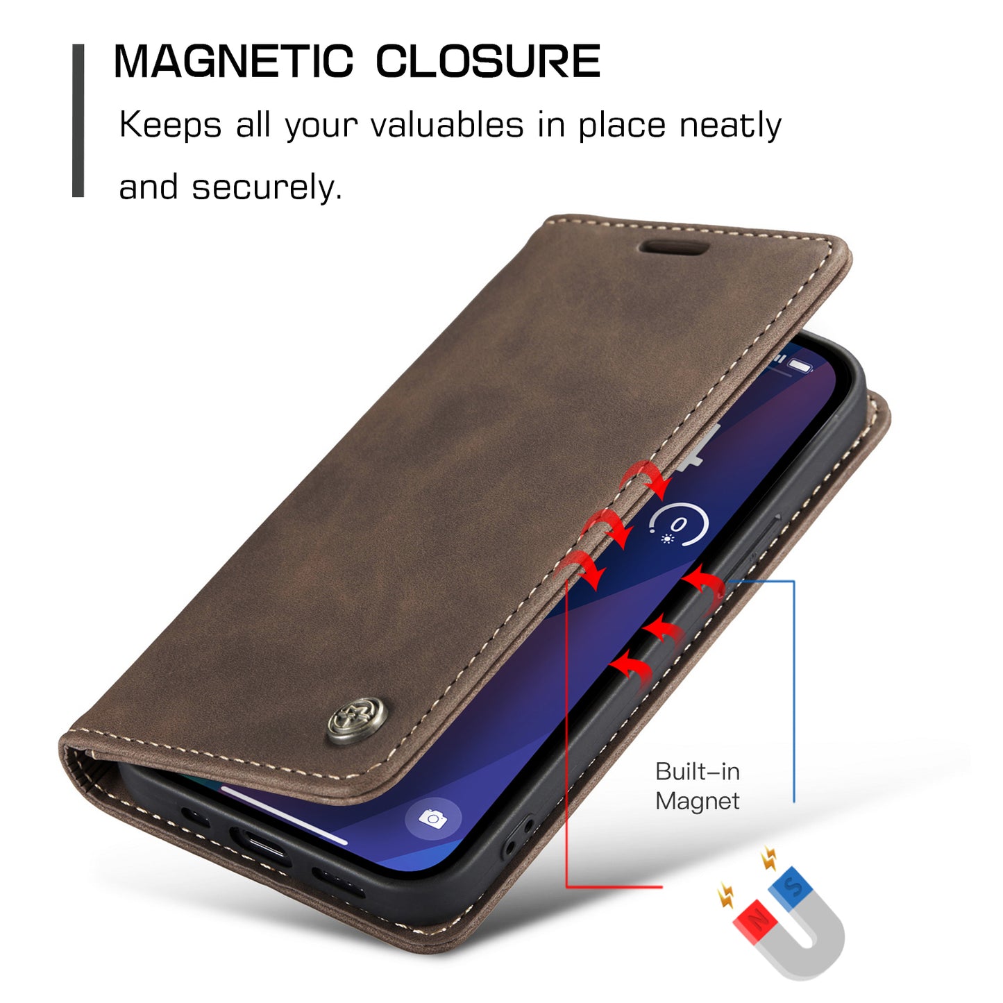 Book Classical Retro Leather iPhone 16 Case Slim Wallet Stand