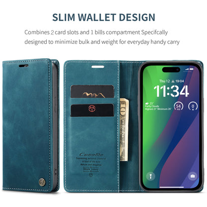 Book Classical Retro Leather iPhone 16 Plus Case Slim Wallet Stand