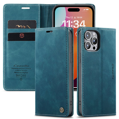 Book Classical Retro Leather iPhone 16 Pro Max Case Slim Wallet Stand