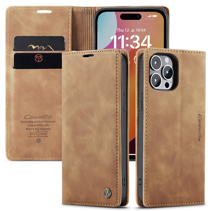 Book Classical Retro Leather iPhone 16 Pro Max Case Slim Wallet Stand