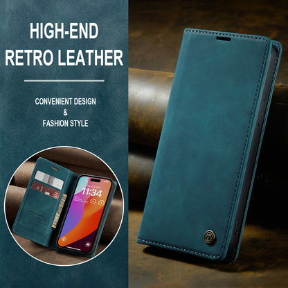 Book Classical Retro Leather iPhone 16 Pro Max Case Slim Wallet Stand