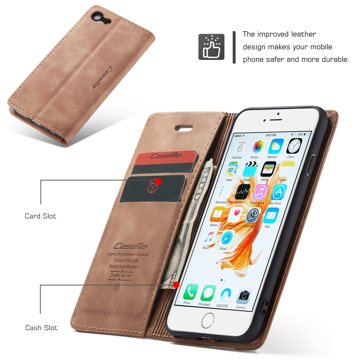 Book Classical Retro Leather Apple iPhone 6 Case Slim Wallet Stand