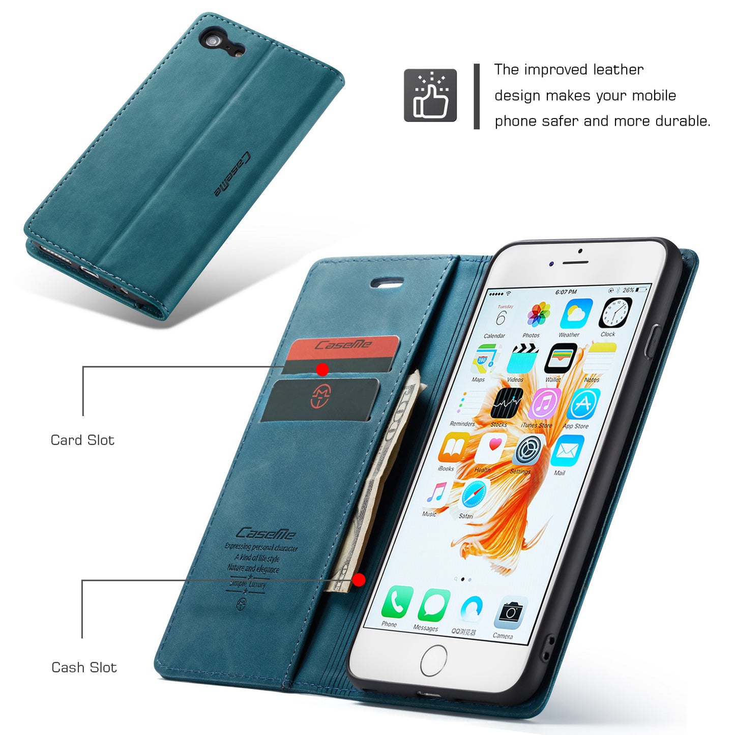 Book Classical Retro Leather Apple iPhone 6 Plus Case Slim Wallet