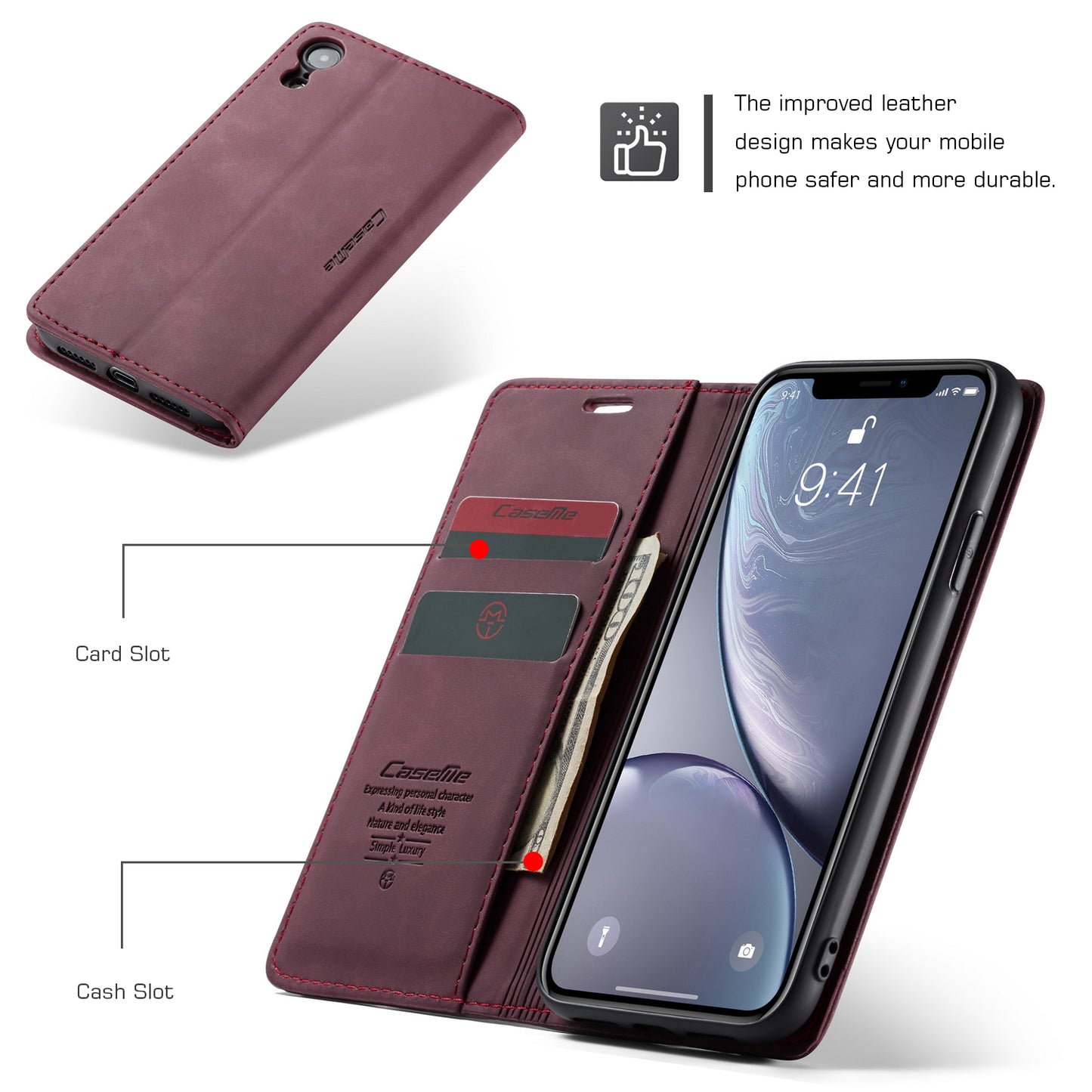 Book Classical Retro Leather Apple iPhone XR Case Slim Wallet Stand