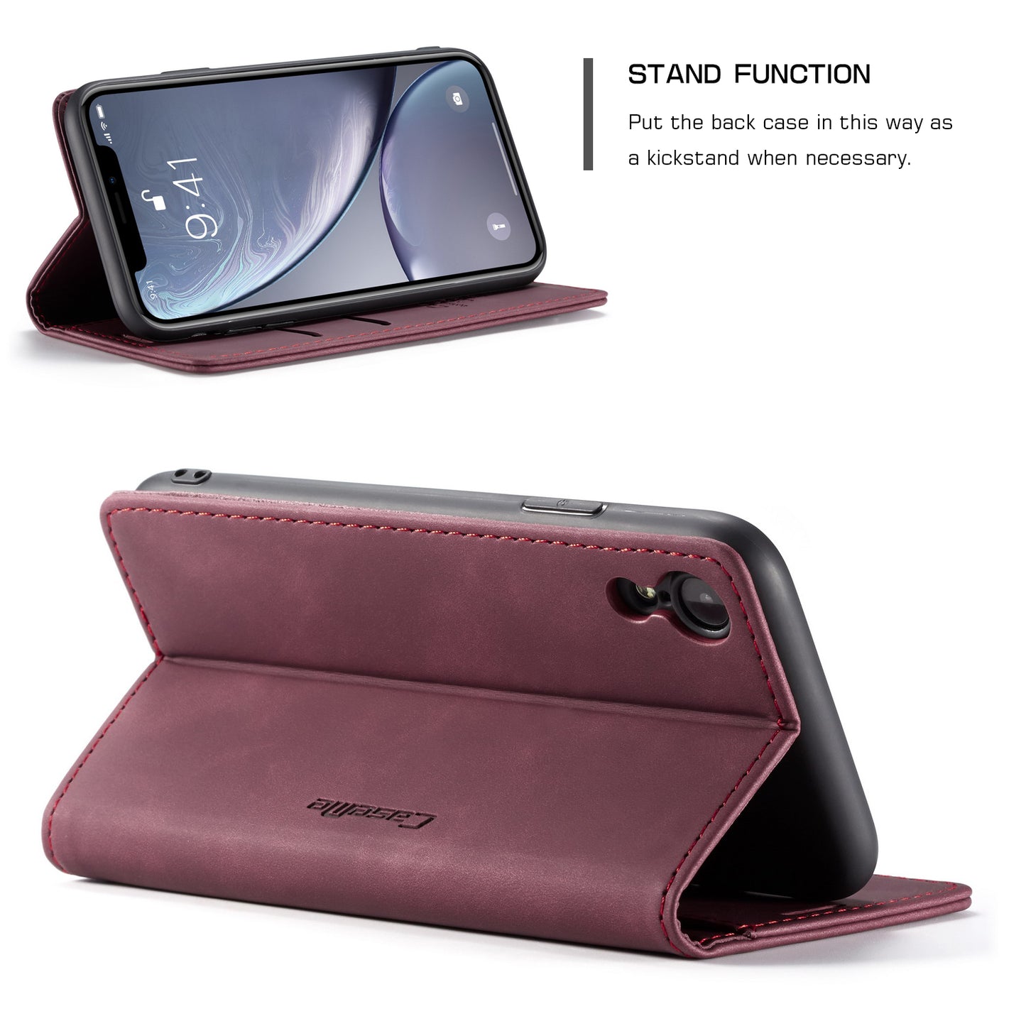 Book Classical Retro Leather Apple iPhone XR Case Slim Wallet Stand