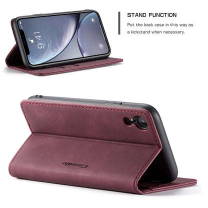 Book Classical Retro Leather Apple iPhone XR Case Slim Wallet Stand