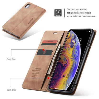 Book Classical Retro Leather Apple iPhone Xs Max Case Slim Wallet