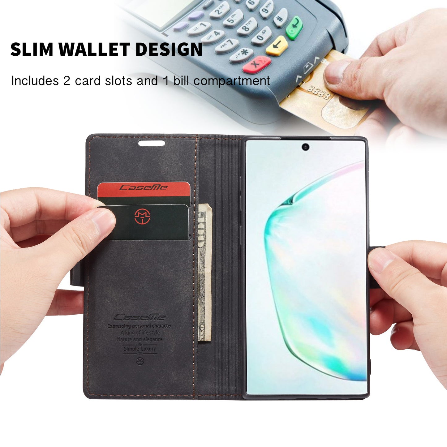 Book Classical Retro Leather Samsung Galaxy Note10 Case Slim Wallet