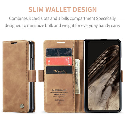 Book Classical Retro Leather Google Pixel Fold Case Slim Wallet Stand