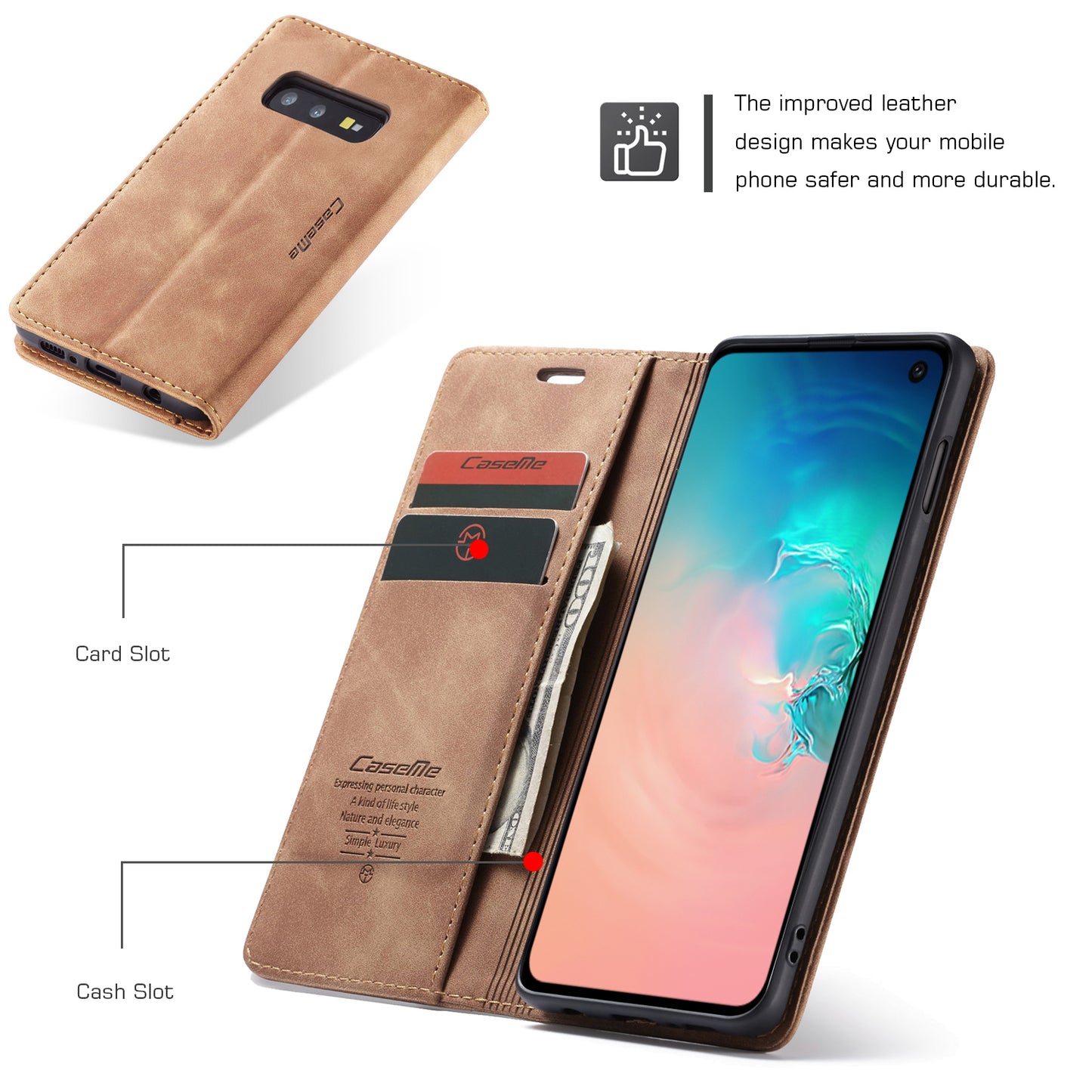 Book Classical Retro Leather Samsung Galaxy S10e Case Slim Wallet