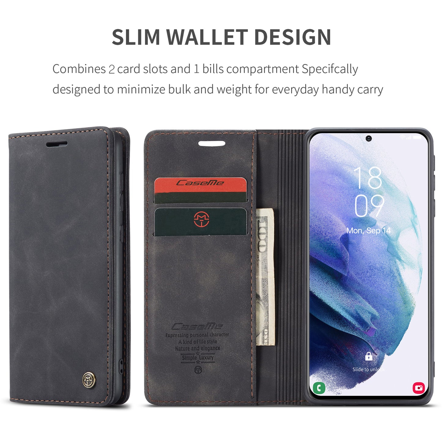 Book Classical Retro Leather Samsung Galaxy S21 FE Case Slim Wallet