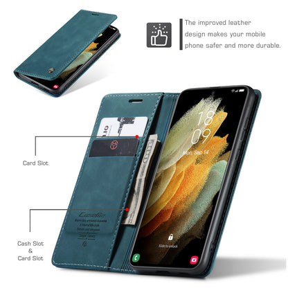 Book Classical Retro Leather Samsung Galaxy S21 Ultra Case Slim Wallet