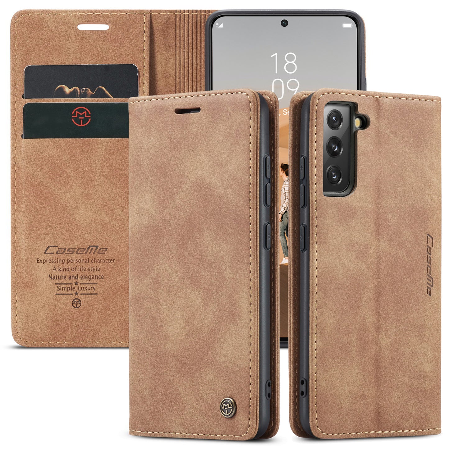 Book Classical Retro Leather Samsung Galaxy S22+ Case Slim Wallet