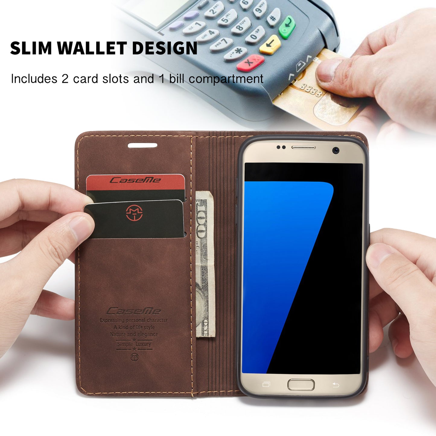 Book Classical Retro Leather Samsung Galaxy S7 Case Slim Wallet