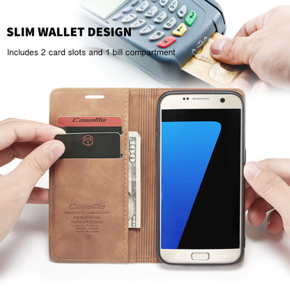 Book Classical Retro Leather Samsung Galaxy S7 Edge Case Slim Wallet