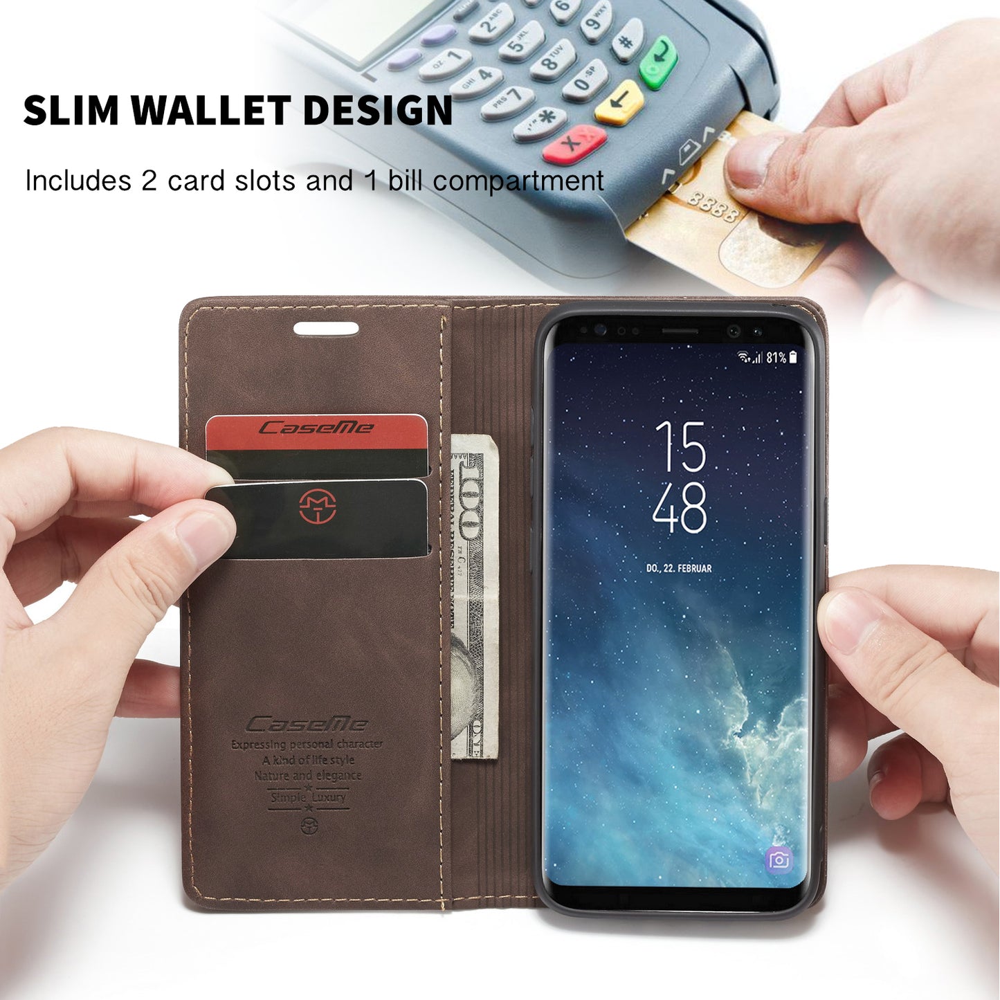 Book Classical Retro Leather Samsung Galaxy S8 Case Slim Wallet