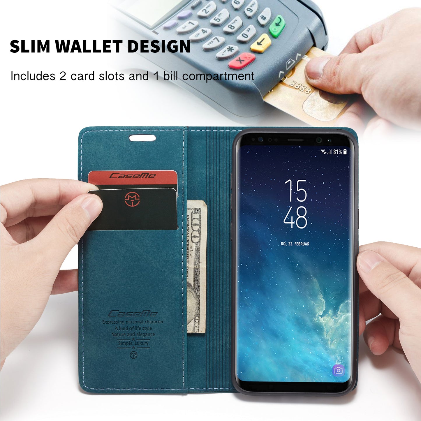 Book Classical Retro Leather Samsung Galaxy S8+ Case Slim Wallet