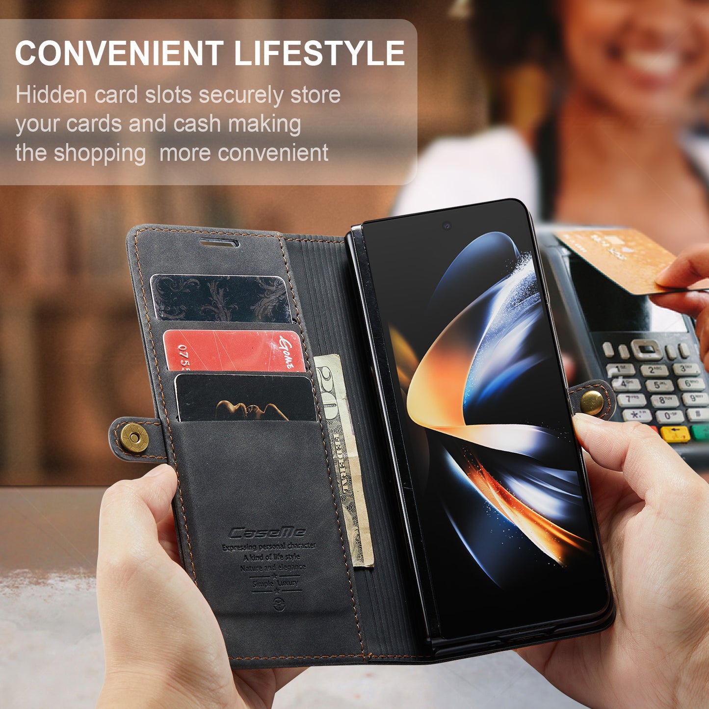 Book Classical Retro Leather Samsung Galaxy Z Fold4 Case Slim Wallet