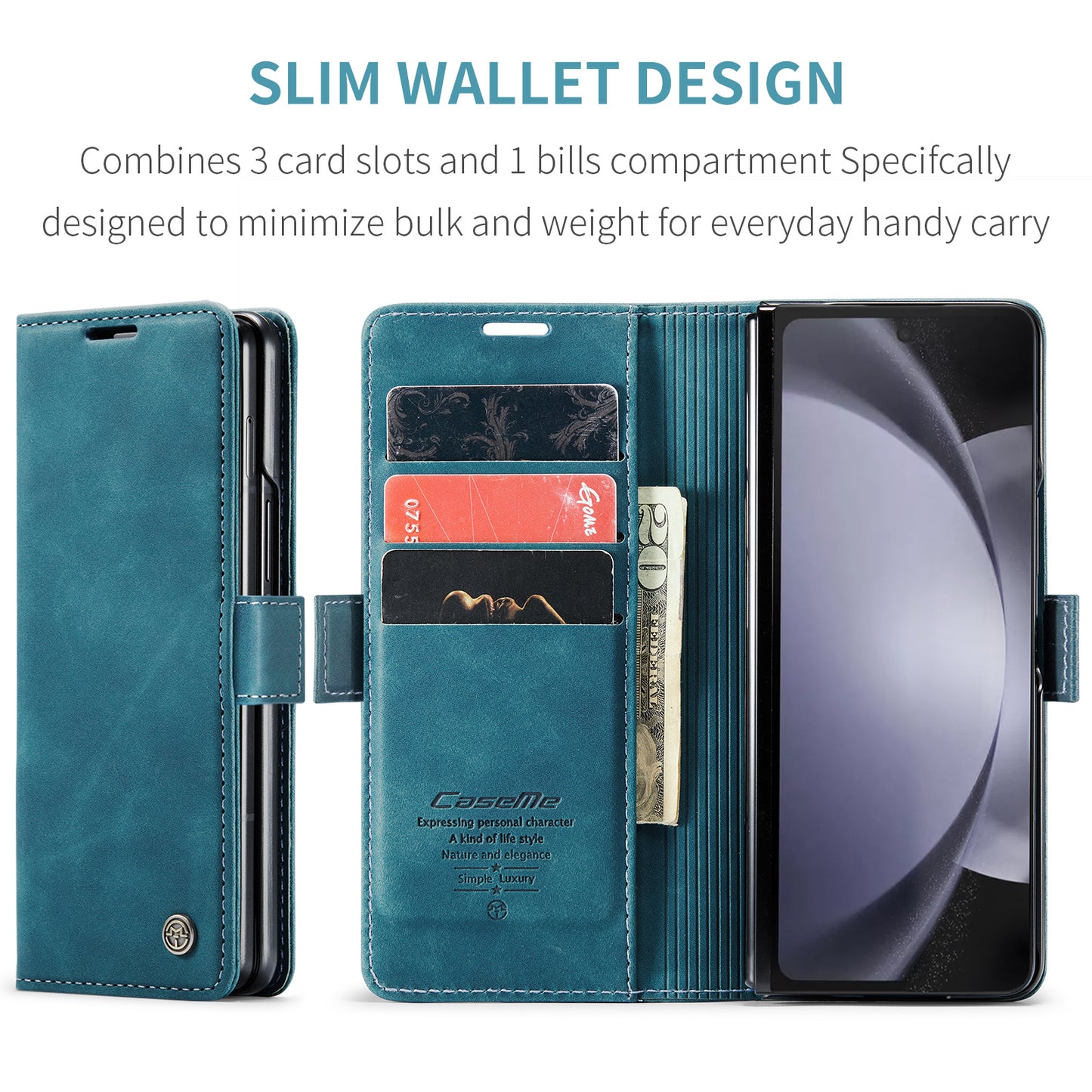 Book Classical Retro Leather Samsung Galaxy Z Fold5 Case Slim Wallet