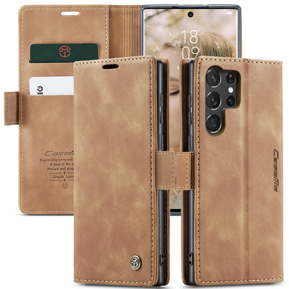 Book Classical Retro Leather Samsung Galaxy S23 Ultra Case Slim Wallet