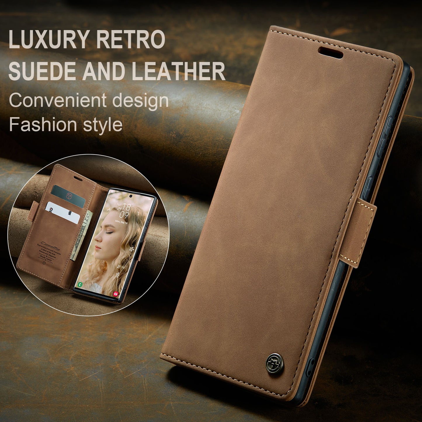 Book Classical Retro Leather Samsung Galaxy S23 Ultra Case Slim Wallet