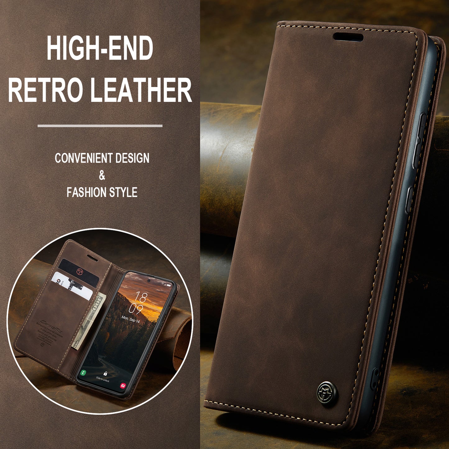 Book Classical Retro Leather Samsung Galaxy S24 Case Slim Wallet