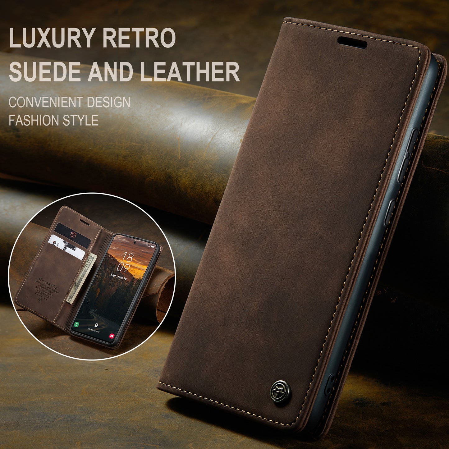 Book Classical Retro Leather Samsung Galaxy S24 Case Slim Wallet