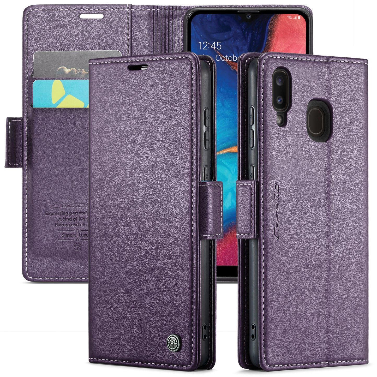 Butterfly Clasp Leather Samsung Galaxy A40 Case Wallet TPU Stand