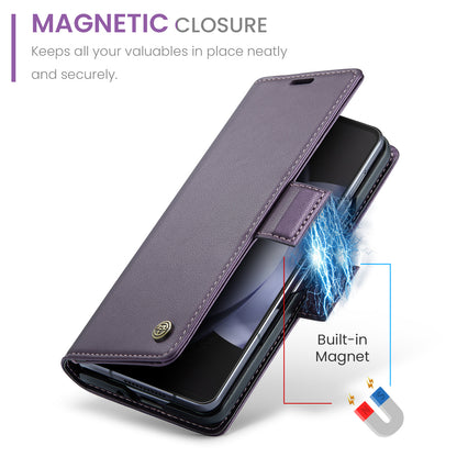 Butterfly Clasp Leather Samsung Galaxy Z Fold5 Case Wallet TPU Stand