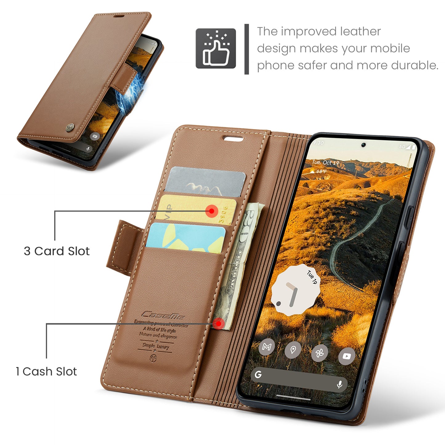 Butterfly Clasp Leather Google Pixel 9 Pro XL Case Wallet TPU Stand