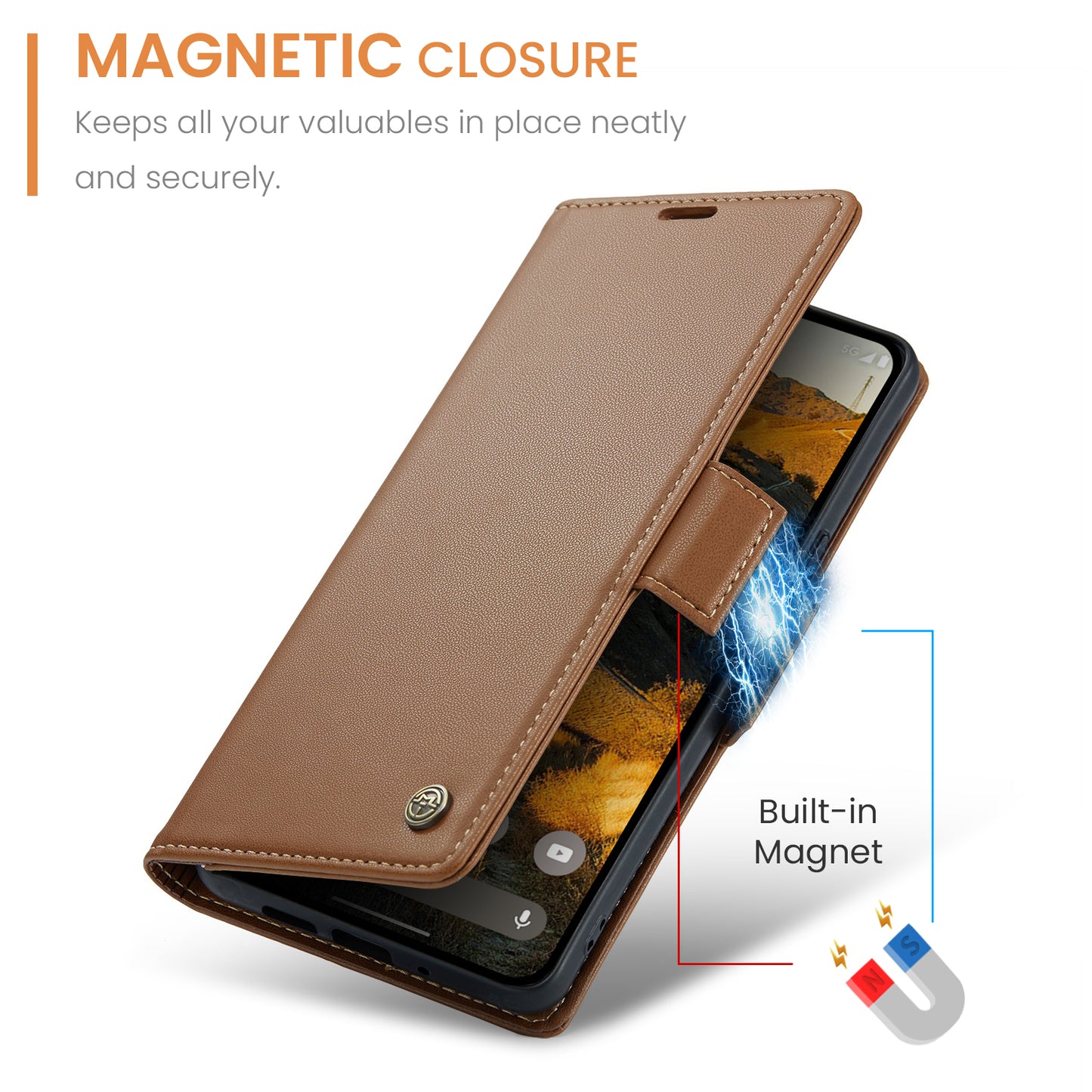 Butterfly Clasp Leather Google Pixel 9 Pro XL Case Wallet TPU Stand