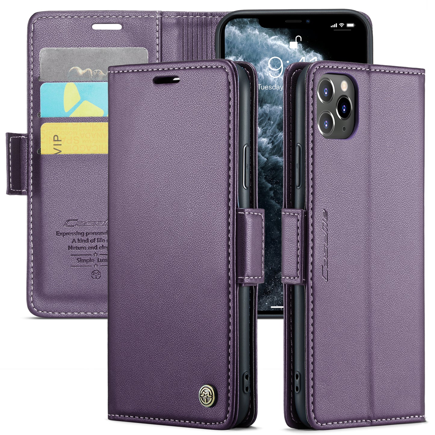 Butterfly Clasp Leather Apple iPhone 11 Pro Max Case Wallet TPU Stand