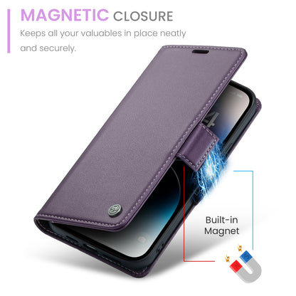 Butterfly Clasp Leather Apple iPhone 14 Pro Case Wallet TPU Stand