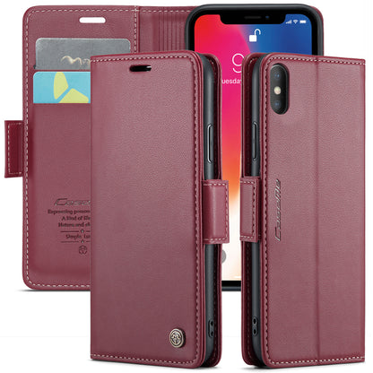 Butterfly Clasp Leather Apple iPhone Xs Case Wallet TPU Stand