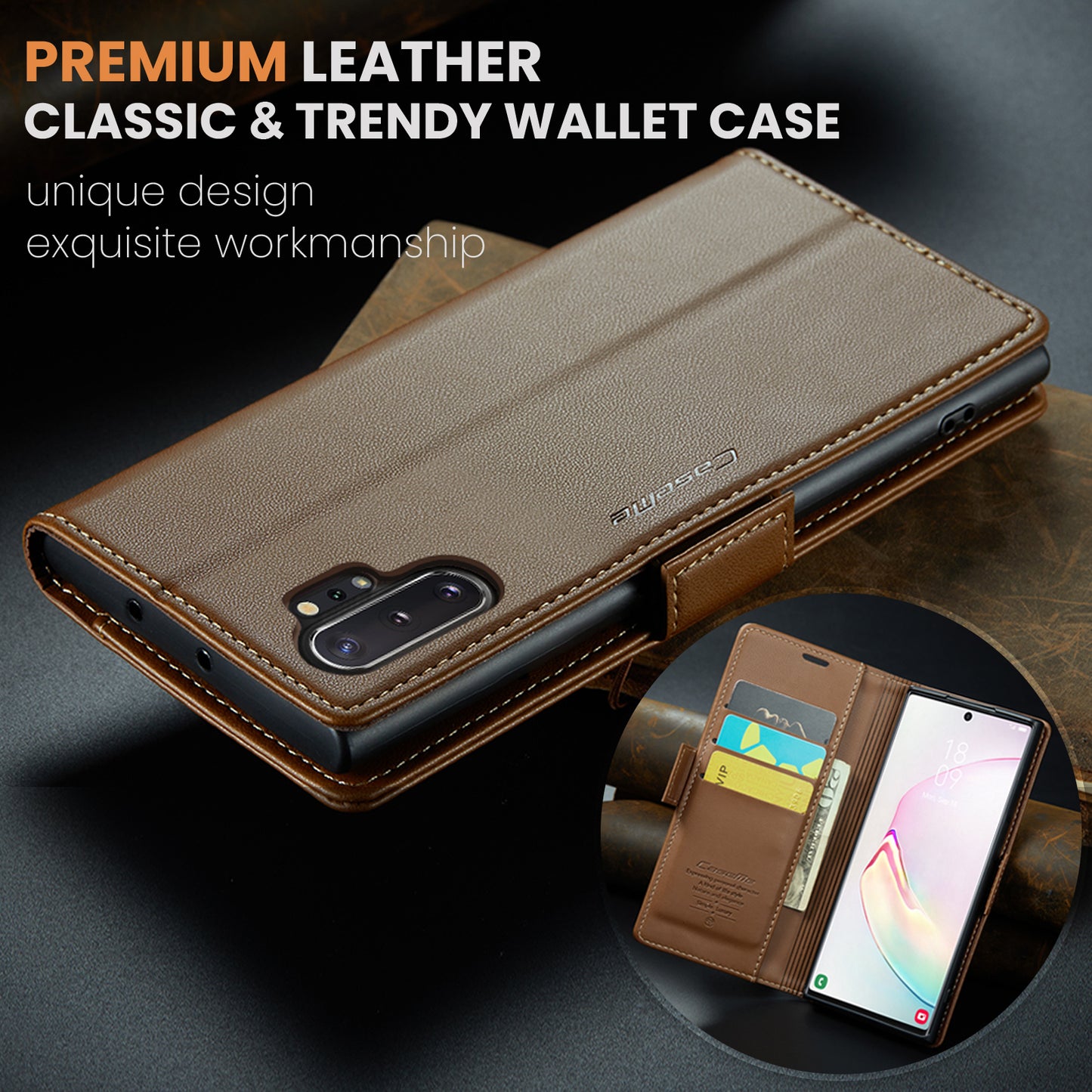 Butterfly Clasp Leather Samsung Galaxy Note10+ Case Wallet TPU Stand