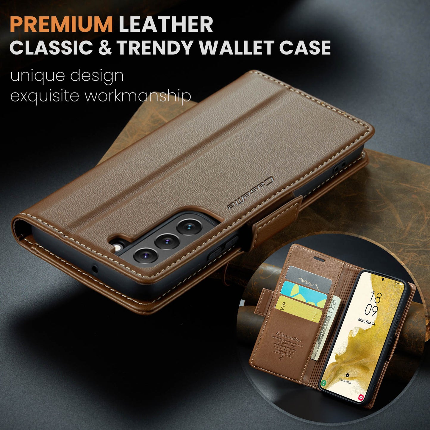 Butterfly Clasp Leather Samsung Galaxy S22+ Case Wallet TPU Stand