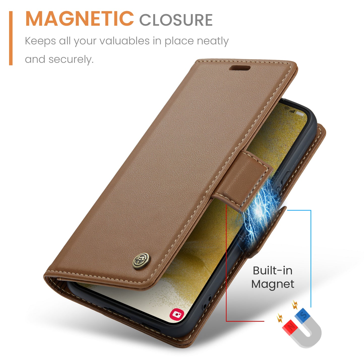 Butterfly Clasp Leather Samsung Galaxy S22+ Case Wallet TPU Stand