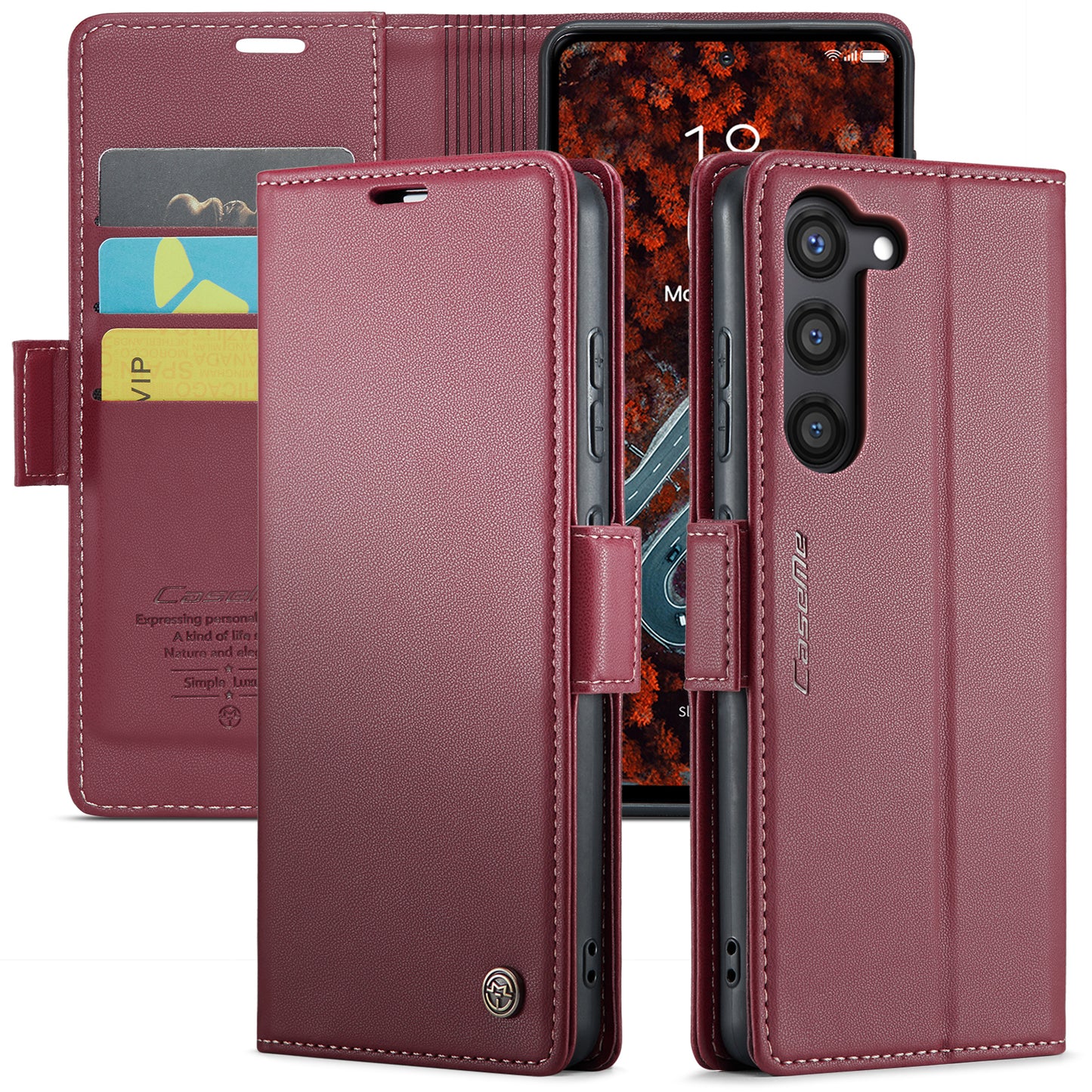 Butterfly Clasp Leather Samsung Galaxy S24+ Case Wallet TPU Stand