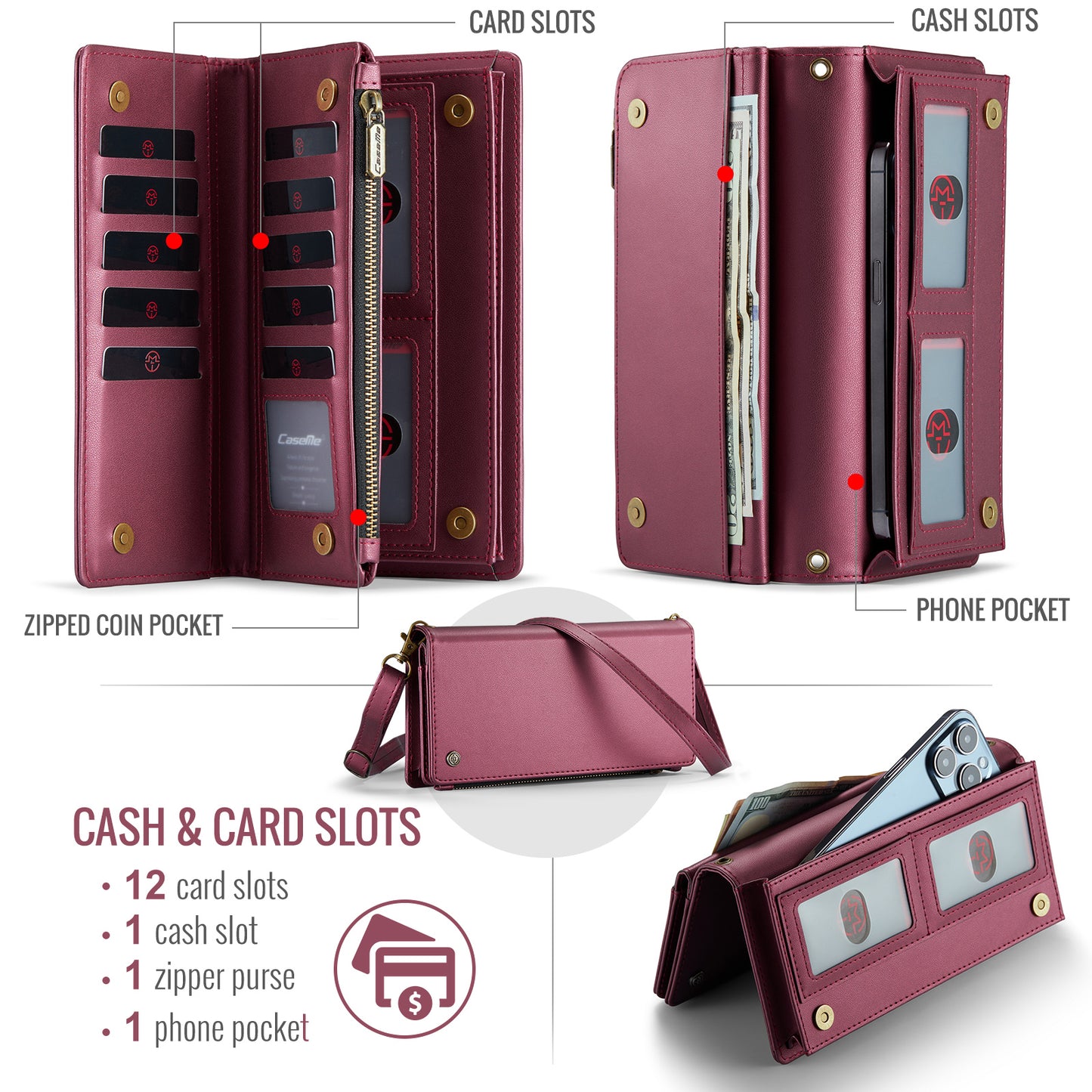 Women Diagonal Strap Samsung Galaxy S20 Bag Cash Card Slots