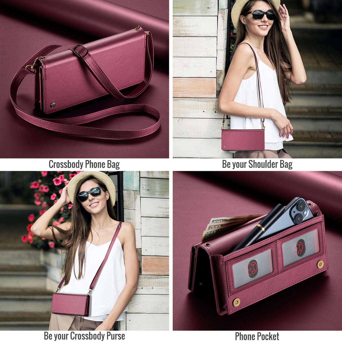 Women Diagonal Strap Galaxy S24 FE Bag Cash Card Slots